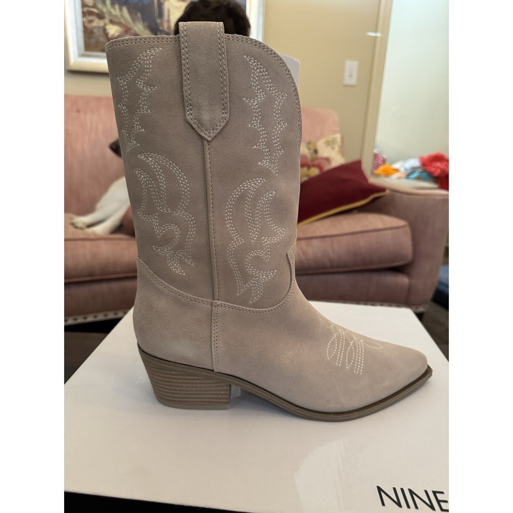 Nine West Women's Yodown Suede Western Boot Size 9.5 Cowgirl Cowboy Festival - Picture 3 of 11